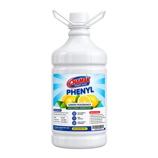 Chamak Power Clean White Phenyl, Lemon Fragrance 4 L