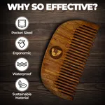 Beardo Compact Wooden Comb image 3