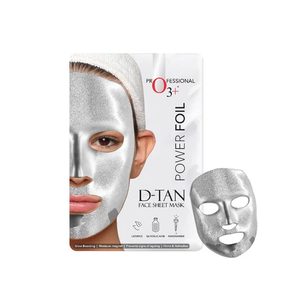 O3+ Silver D-Tan Face Sheet Mask 20g - Available at AfnoBazar Nepal