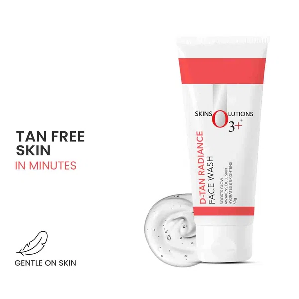 O3+ D-Tan Radiant Face Wash 60ml - Available at AfnoBazar Nepal