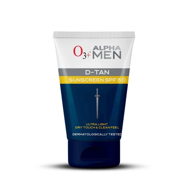O3+ Alpha Men D-Tan Sunscreen SPF 50 50g - Available at AfnoBazar Nepal