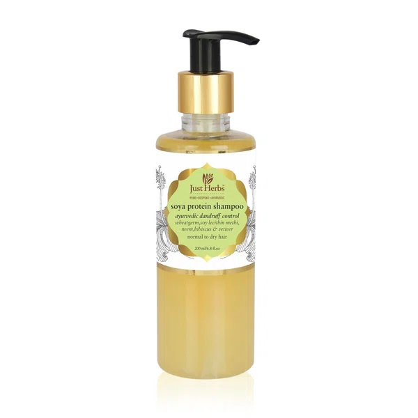 Just Herbs Dandruff Control Soya Protein Shampoo 200ml - Available at AfnoBazar Nepal