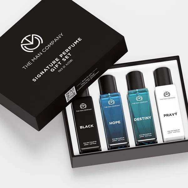 The Man Company Signature Perfume Gift Set 4 x 20ml EDP - Available at AfnoBazar Nepal