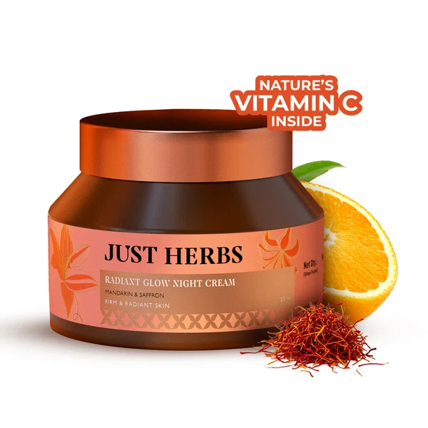 Just Herbs Radiant Glow Night Cream 50ml - Available at AfnoBazar Nepal