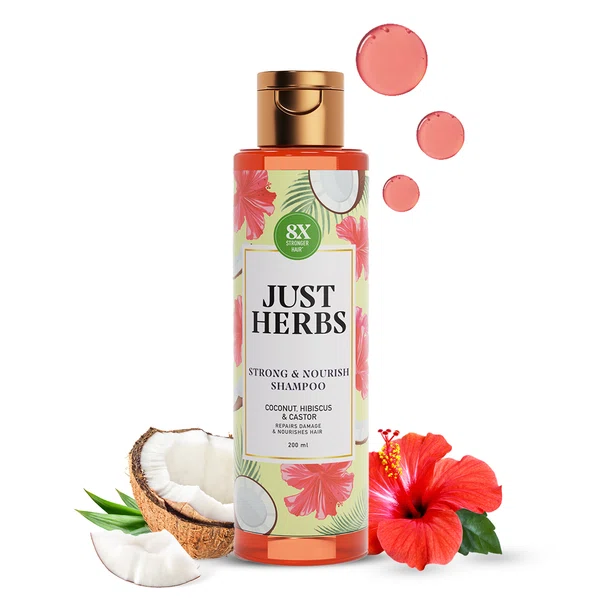 Just Herbs Castor and Black Onion Seed Shampoo 200ml - Available at AfnoBazar Nepal