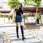 Women's Black Knee-High Boots image 5