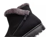 Women's Fur-Trimmed Zip Winter Ankle Boots - Black image 4