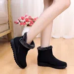 Women's Fur-Trimmed Zip Winter Ankle Boots - Black image 5