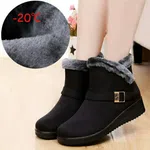 Women's Tassel Flat Platform Winter Boots with Zip Closure - Black image 4