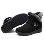Women's Tassel Flat Platform Winter Boots with Zip Closure - Black image 5