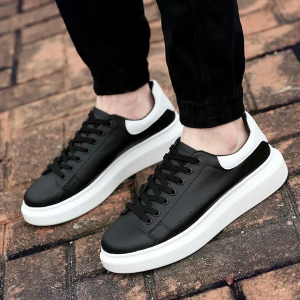 Women's Breathable Lace-Up Casual Sneakers with TPR Sole - Black
