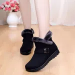 Women's Tassel Flat Platform Winter Boots with Zip Closure - Black image 1