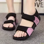 Women's Soft Outdoor Hiking Sandals - Black, Grey and Pink image 2