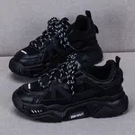 Women's Chunky Running Sneakers - All Black image 3