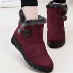 Women's Tassel Flat Platform Winter Boots - Maroon image 2