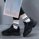 Women's Chunky Running Sneakers - All Black image 2