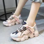 Women's Breathable Lace-Up Casual Sneakers - Multicolor image 1