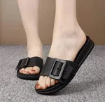 Women's Soft Flat Sandals - Black image 1