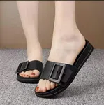 Women's Soft Flat Sandals - Black image 2
