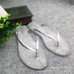 Women's Soft Flat Sandals - Black and Silver image 4