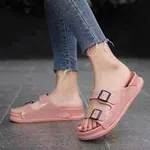 Women's Korean Style Double Strap Sandals - Pink image 2