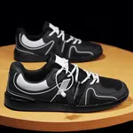 Women's Mesh Low-Top Sneakers with Contrast Piping - Black image 3