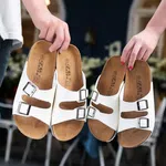 Women's Korean Style Double Strap Sandals - White image 1