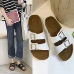 Women's Korean Style Double Strap Sandals - White image 2