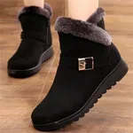 Women's Plush Zip Ankle Snow Boots image 2