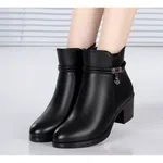 Women's Leather Ankle Boots with High Heel image 1