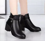 Women's Leather Ankle Boots with High Heel image 3