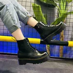 Women's Platform Ankle Boots with 9 cm Heel - Black image 2