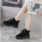 Women's Canvas Running Shoes - Beige and Black image 3