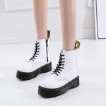 Women's Platform Ankle Boots with 9 cm Heel - Beige image 4