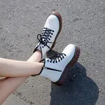 Women's Platform Ankle Boots with 9 cm Heel - Beige image 2