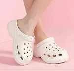 Women's Platform Beach Clog Sandals - Beige image 1