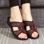 Women's Rhinestone Thick Sole Wedge Sandals image 2