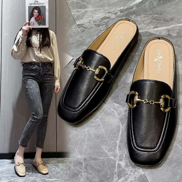 Women's Leather Flat Mules