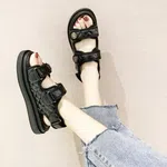 Women's Korean Style Velcro Mesh Platform Sandals image 1