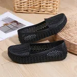 Women's Hollow Jelly Slip-On Flats - Black image 3
