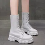 Women's Platform Motorcycle Boots image 2