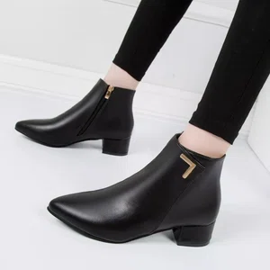 Women's Pointed Toe Low Heel Ankle Boots
