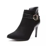 Women's Suede Brogue Ankle Boots with 9 cm Heel image 3