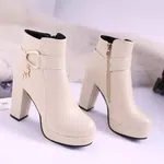 Women's Pointed Toe Thin Heel Ankle Boots image 2