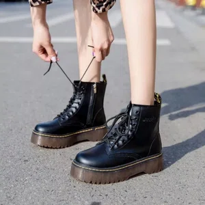 Women's High-Top Lace-Up Zip Boots