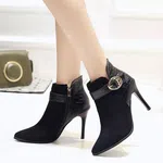 Women's Suede Brogue Ankle Boots with 9 cm Heel image 2