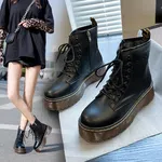 Women's Retro High-Top Lace-Up Zip Boots image 1