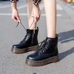 Women's Retro High-Top Lace-Up Zip Boots image 3