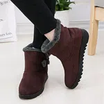 Women's Fur-Lined Slip-On Platform Ankle Boots - Black and Coffee image 3