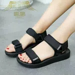 Women's Platform Sports Sandals - Black and Pink image 3